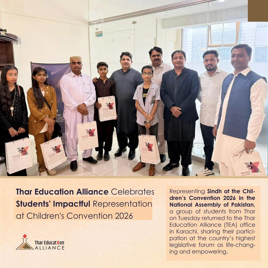 Thar Students Represent Sindh at Children’s Convention 2026 in National Assembly of Pakistan